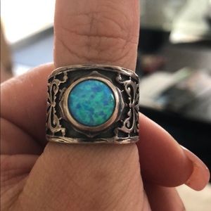 Handmade turquoise opal ring